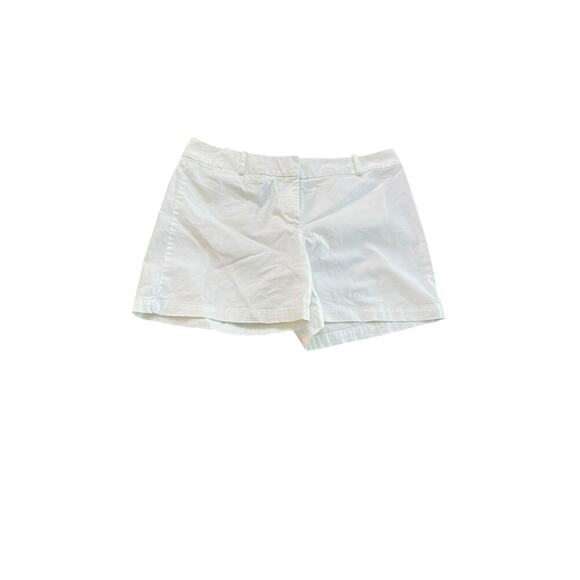 Talbots White Structured Flat Front Chino Short Size 12 - Picture 1 of 3